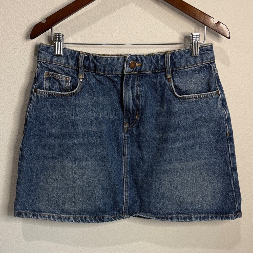 Boden Med Wash Denim Mini Skirt Size 10